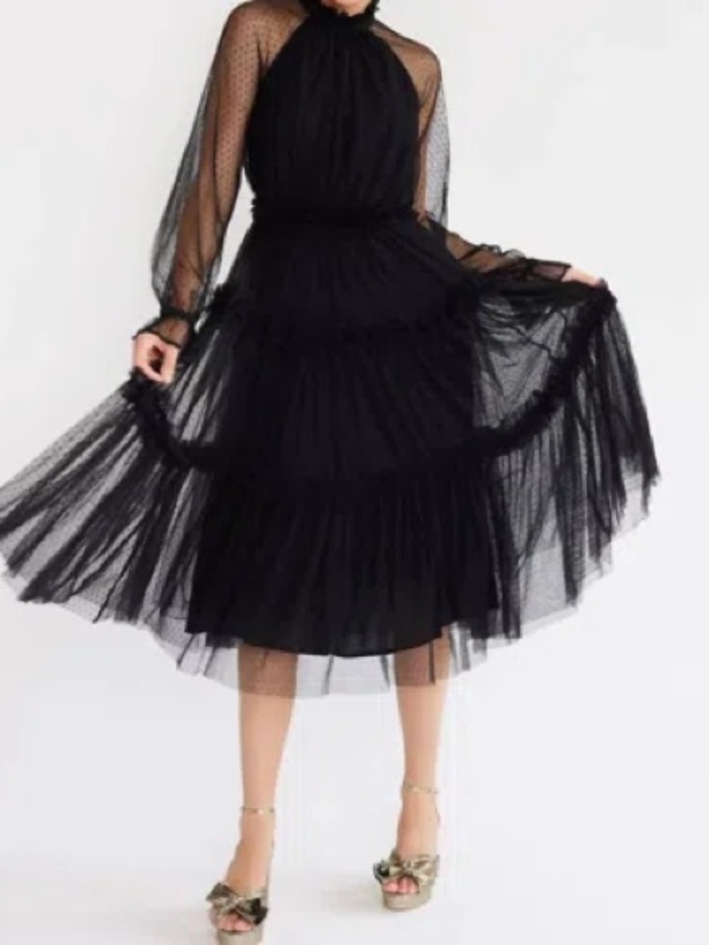 NWT Black Tiered Gabrielle Dress by Mille, Size S